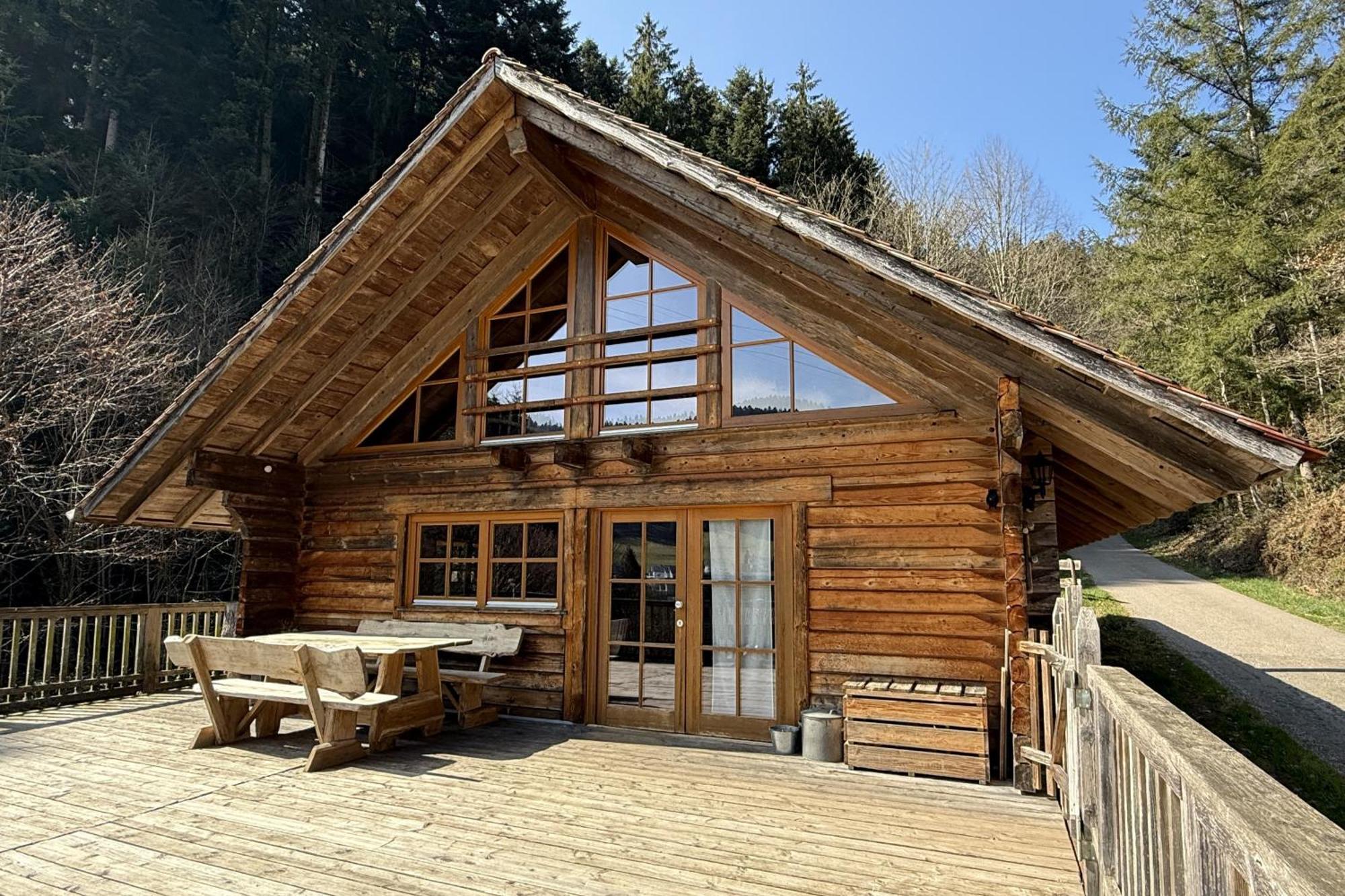 Schwarzwald Blockhaus - Sauna - Kamin - Mit Bettwaesche Und Handtuecher Schenkenzell Esterno foto